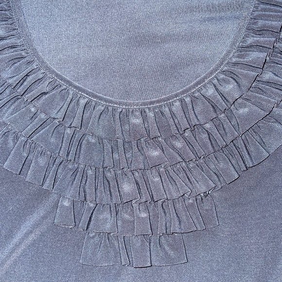 Dressy Tank Top with Neckline Ruffle Detail - Picture 5 of 7